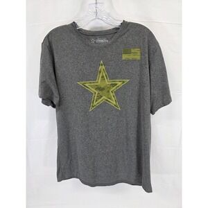 Dallas Cowboys Men T-Shirt Large Gray Camo Star American Flag Authentic Team TEE